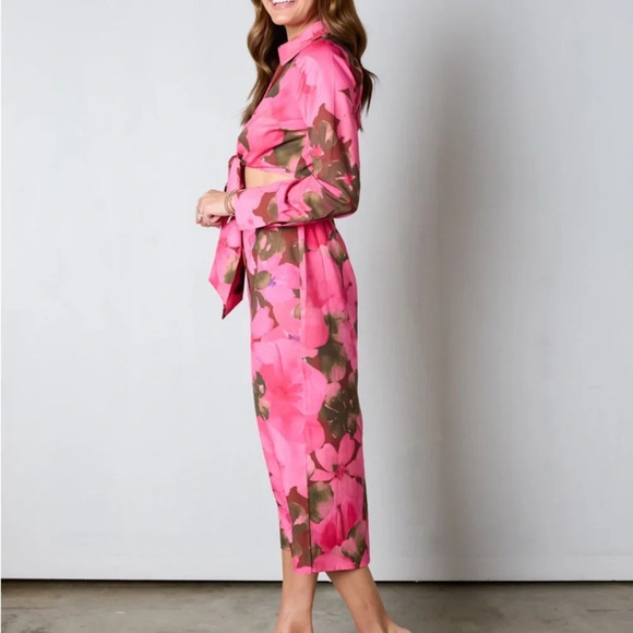 NWT Vestique Jacqueline Floral Pink Midi Dress Size Small - Picture 4 of 16